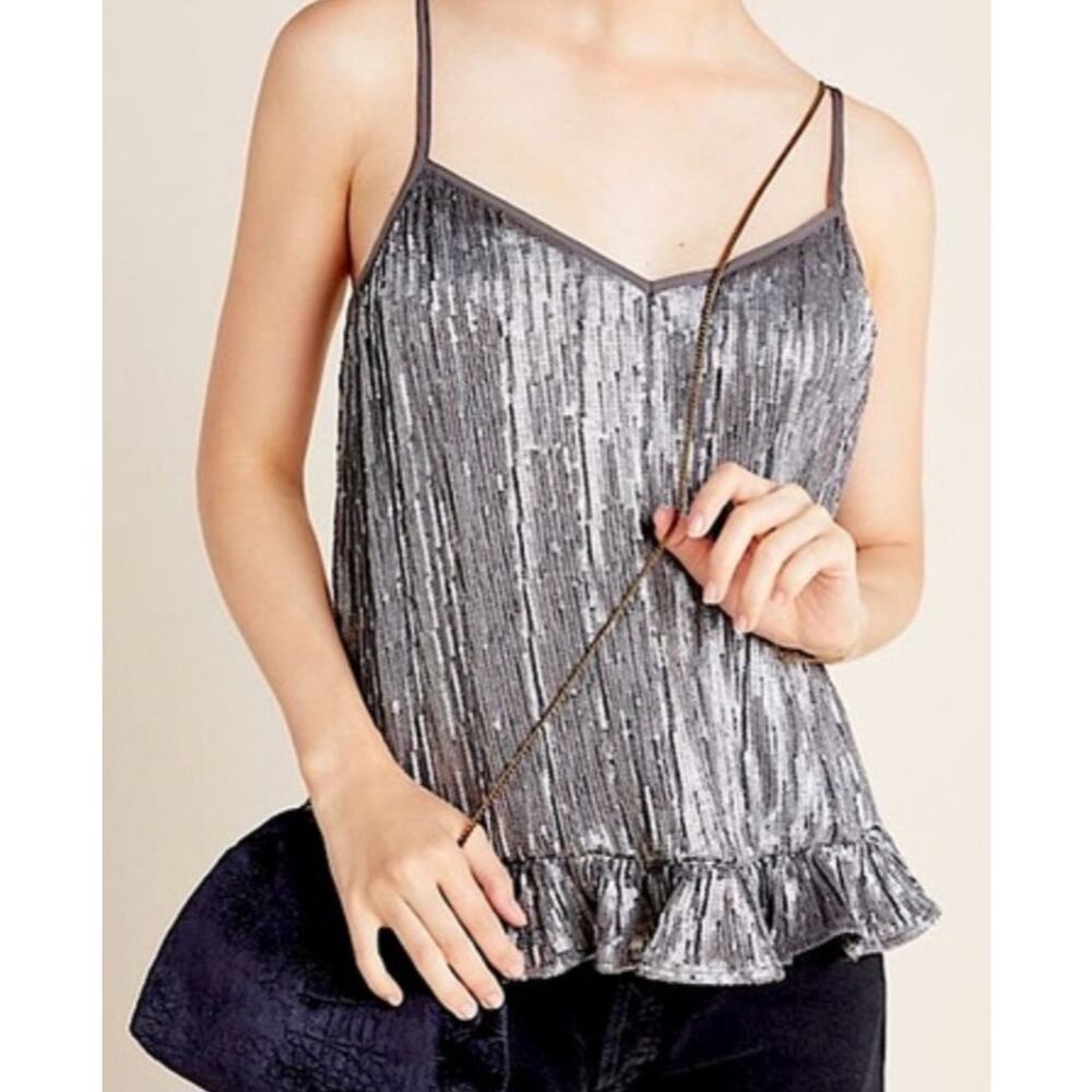 Anthropologie Amelie Sequin Ruffled Camisole NWT Size 16W